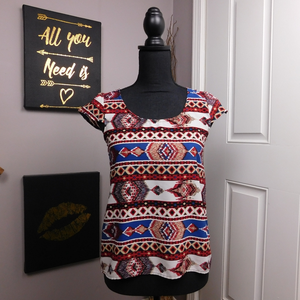 Pink Rose Multi Pattern Blouse - image 1